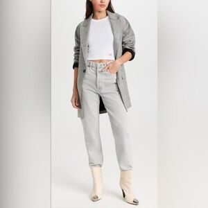 AGOLDE:  90’s Pinch High Waist Straight Leg Organic Cotton Jeans; Color:Rain